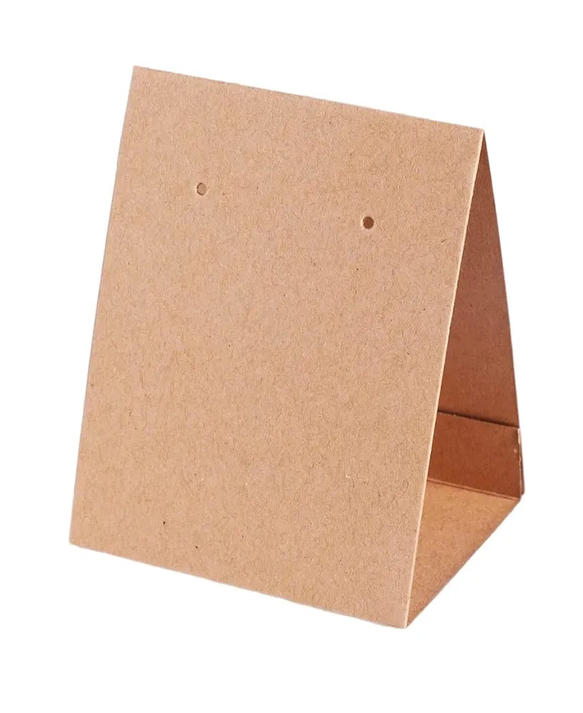 jewellery display card in brown a free standing tent style