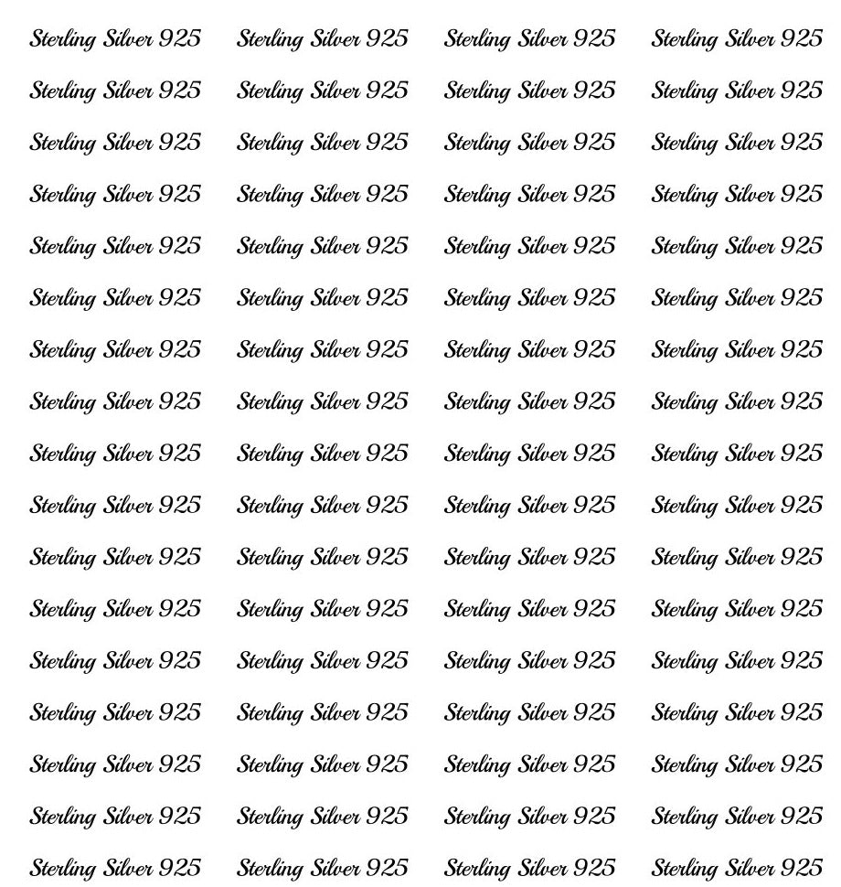 A repeating grid of the text 'Sterling Silvers 925 in dark gray on a white background.